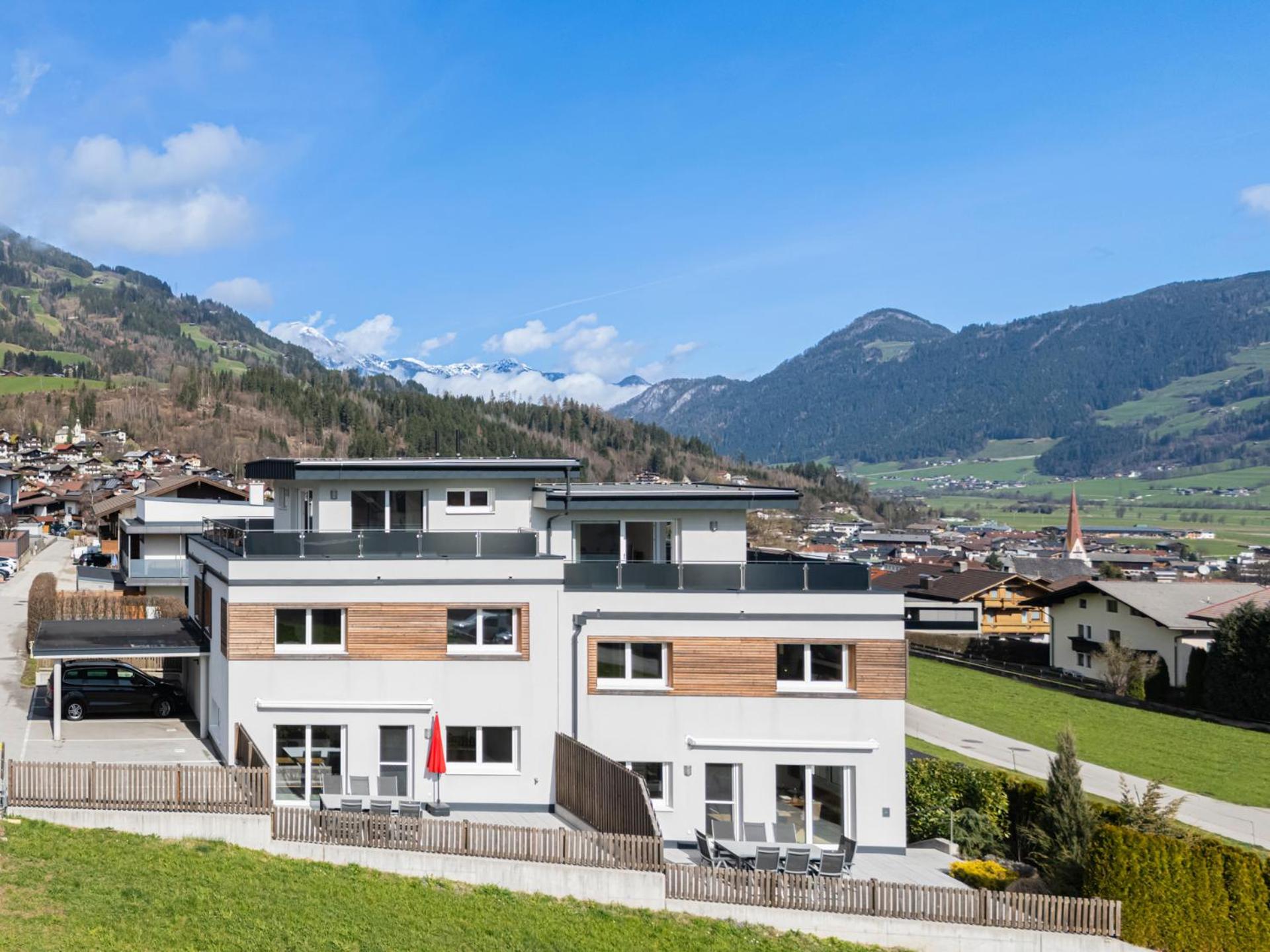 H21 - Modernes Ferienhaus 145Qm, 4Sz, Wellnessbereich Mit Sauna Und Dachterrasse Mit Panoramablick, Kuehlen Und Heizen Mit Geothermie Fügen Eksteriør bilde
